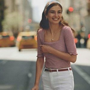 Anthropologie Portia Striped Top NWT